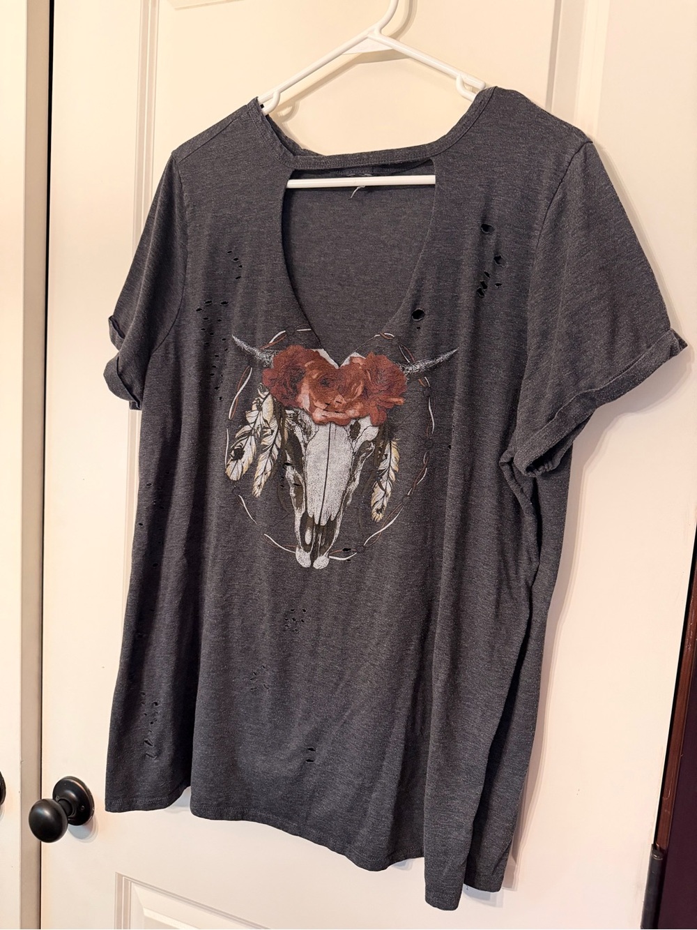 Graphic Tee with Distressing